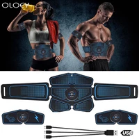 abs body building fitness equipments electric muscle toner machine wireless toning belt 6 six pack abs fat burner usb charging