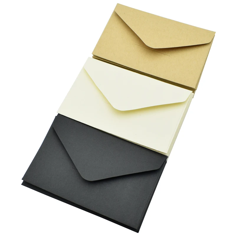 

20PCS Small Vintage Classical Blank Paper Envelopes White Black Kraft Mini Window Envelope Write Letters Tools Gift Card Holder