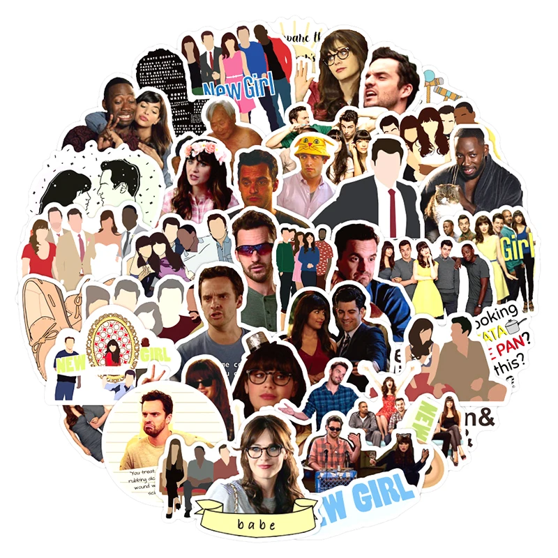 

10/30/50pcs/pack Classic TV New Girl Interesting Stickers For Skateboard Helmet DIY Box Bicycle Computer Notebook Car Knapsack