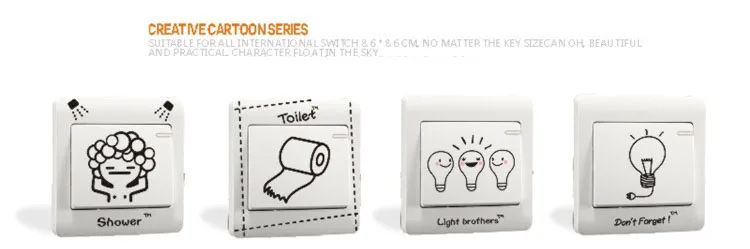 

Creative Comics Wall Stickers Switch Stickers Home Living Room Bedroom Kids Room Decoration Bedroom Switch Accessories Sticker