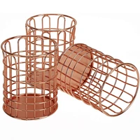 3 pack pencil cup holder makeup brush tools desktop organizers for office school home rose gold