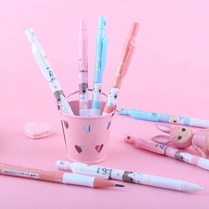 

48 pcs/lot 2.0mm Kawaii Cat Mechanical Pencil Creative Automatic Pen stationery gift School Office writing Supplies