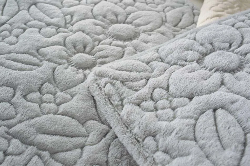 Мягкий плюшевый стеганый чехол для дивана с вышивкой L образный нескользящий