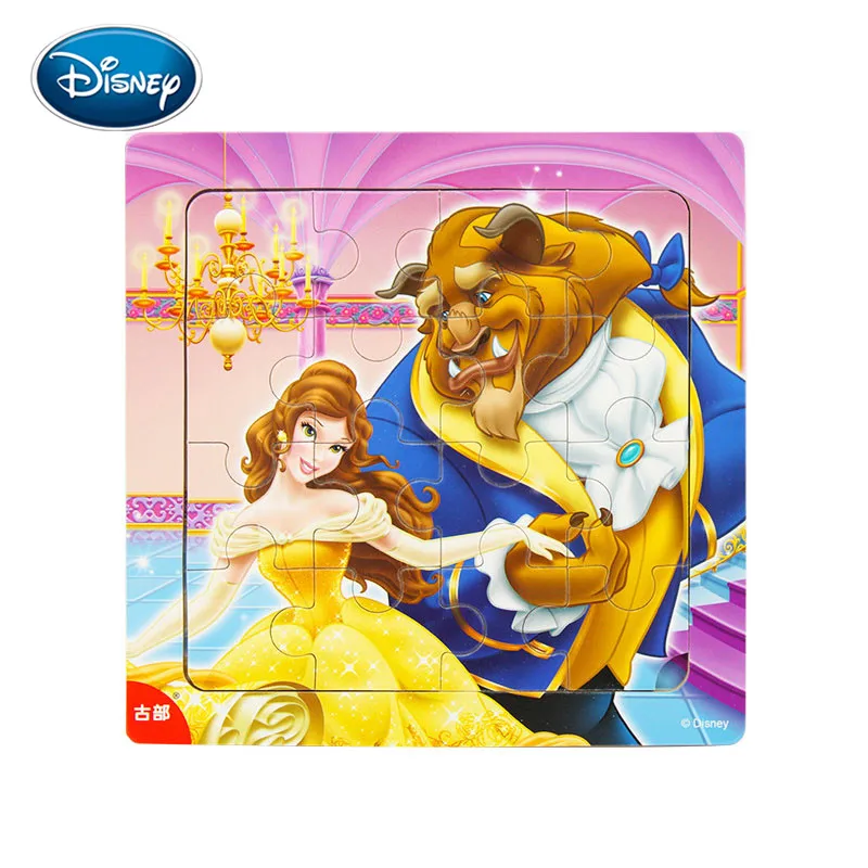 Disney 9 шт/16 шт Белоснежка/София/Микки Минни/замороженная Романтика деревянная коробка головоломка 2-3-4-5 лет детская головоломка