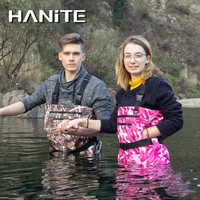 hanite outdoor waterproof and breathable atv waders attahed 4mm neoprene socks on foot can be used for men and women
