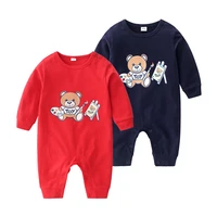 fashion cute cartoon baby clothes knitted long sleeved costume round collar british style newborn baby boy girls romper