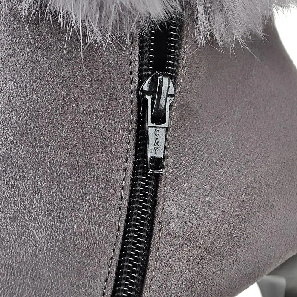 Зимняя теплая пикантная женская обувь ботильоны для женщин на тонком высоком