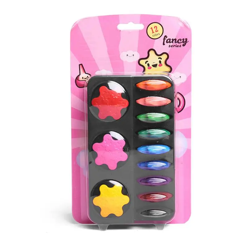 

12 Colors Non-toxic Wax Snowflake Shape Crayons for Toddler Baby Kids Washable Safe Painting Drawing Tool School Art Supply