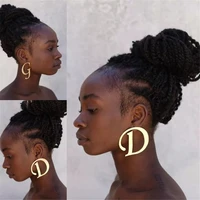 earrings 2022 trend woman large letter earring custom gold silver stainless steel hoops jewelry punk girl gift