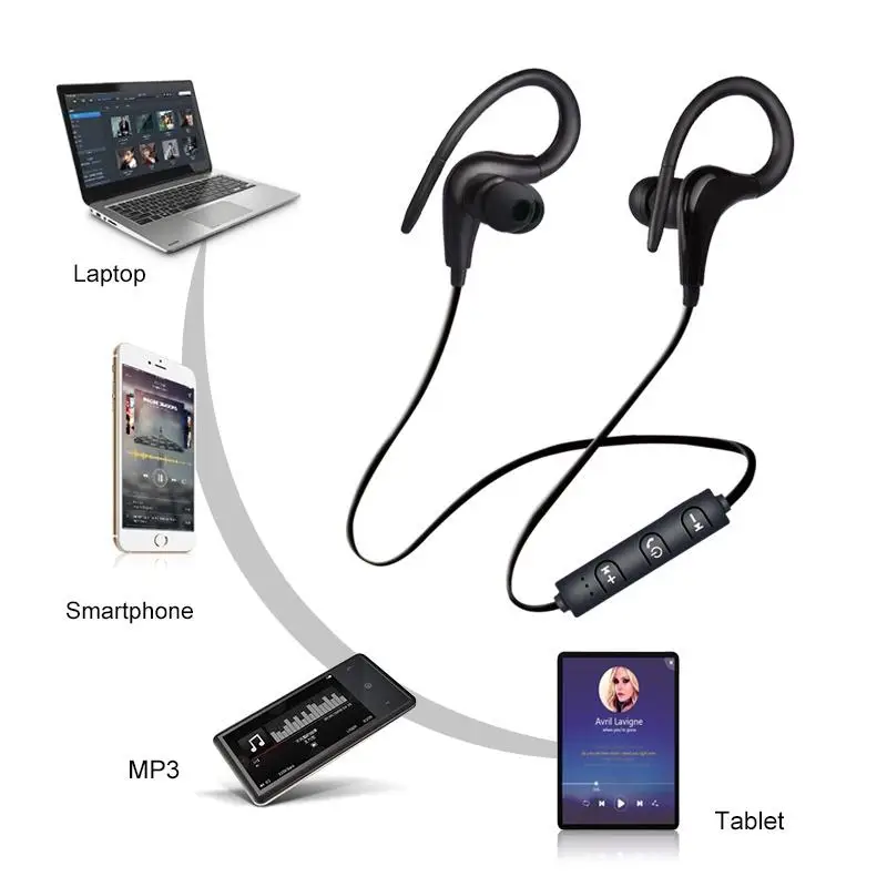 Беспроводная Bluetooth гарнитура спортивные беговые стерео наушники с микрофоном