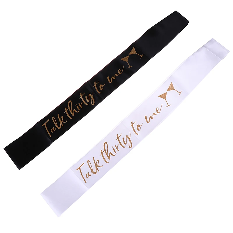 1 шт. 2 Цвета лента для дня рождения Золотой говорить тридцать ко мне атласная Happy