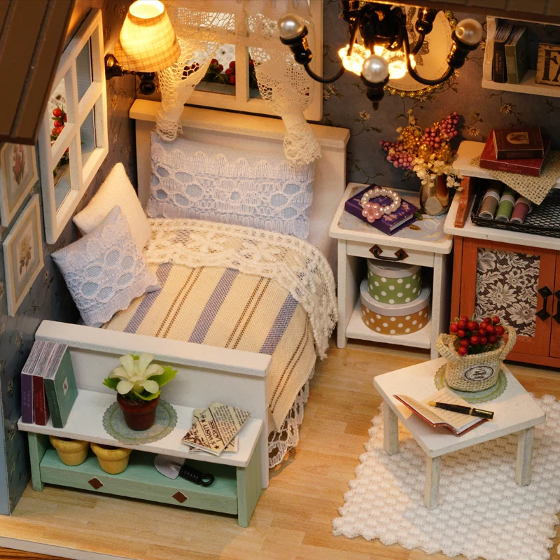 

Architecture Diy Dollhouse Furniture Kits Doll House Wooden Model Toys Miniatures Roombox 3D for Children Birthday Gifts