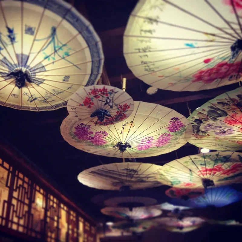 Бамбуковый деревянный зонтик ручной работы с масляной бумагой традиционная