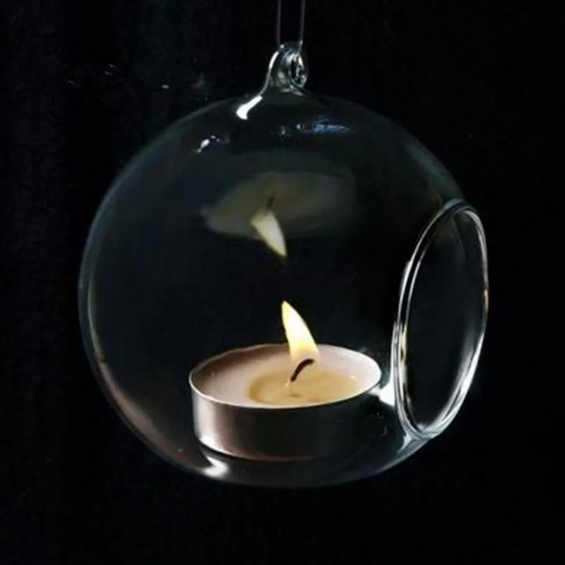 Clear Glass Round Candle Holders 6/8/10/12CM Hanging Light Candles Balls Flower Vase Containers Home Weeding Decoration | Дом и сад