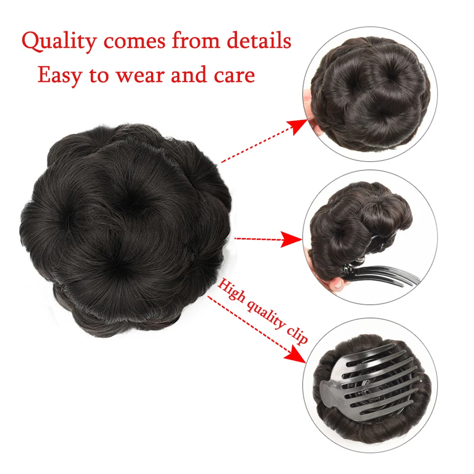 Женский шиньон MEIFAN с 9 цветами кудрявый пончиком для конского хвоста