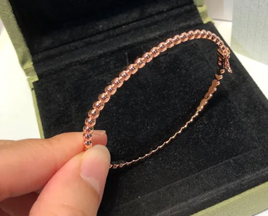 Fashion 925 Sterling Silver party Jewelry small bead bangle bead ball bracelet sign marked letter logo famous brand jewelry