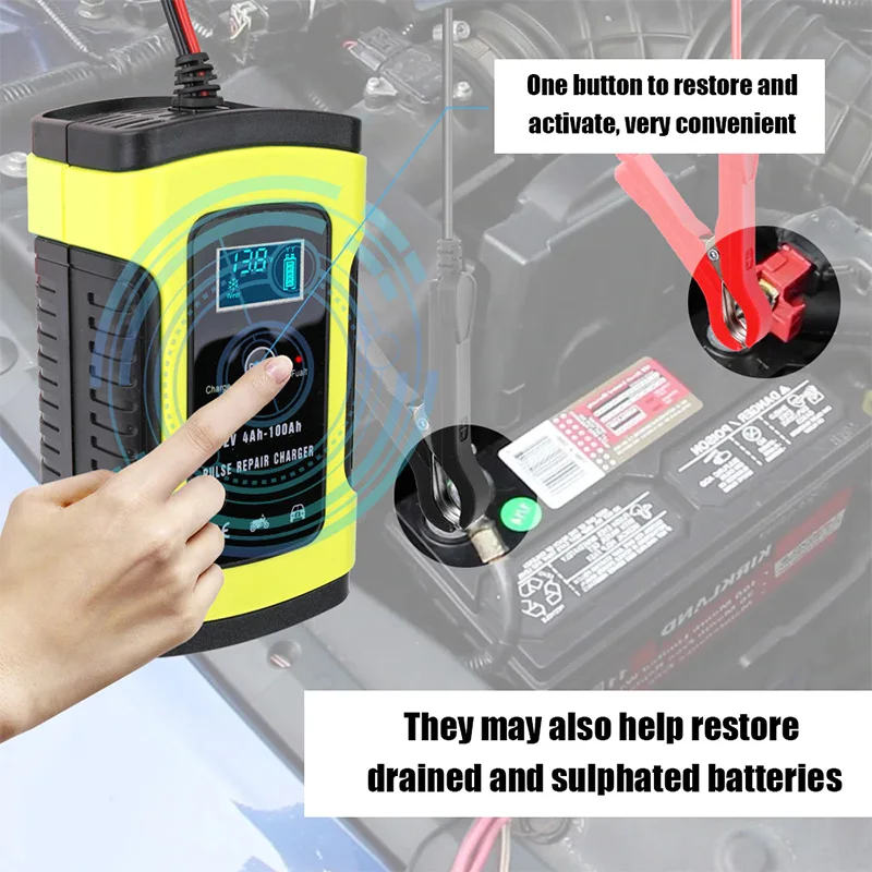 

Charger Car Battery Starter Jump Power Booster 12V Smart Auto Pulse Repair Charger F-Best