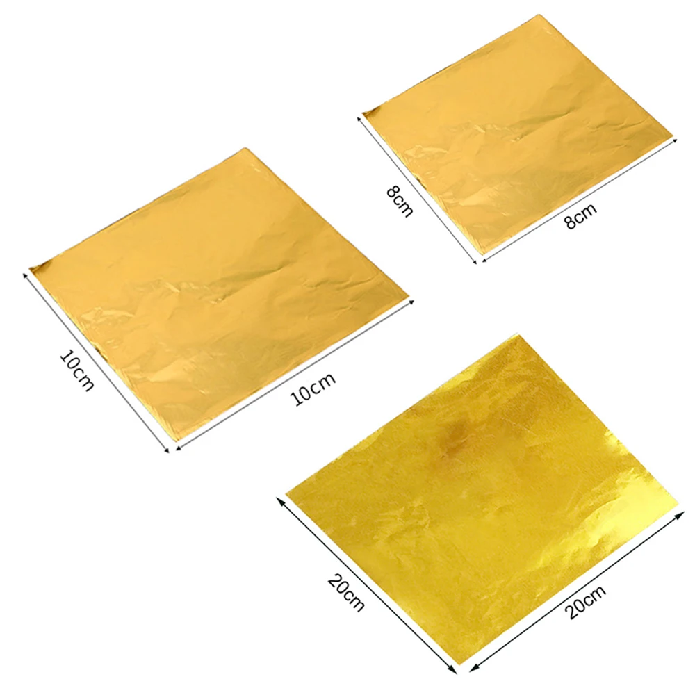 Золотая алюминиевая фольга для конфет шоколада печенья обертывания 100