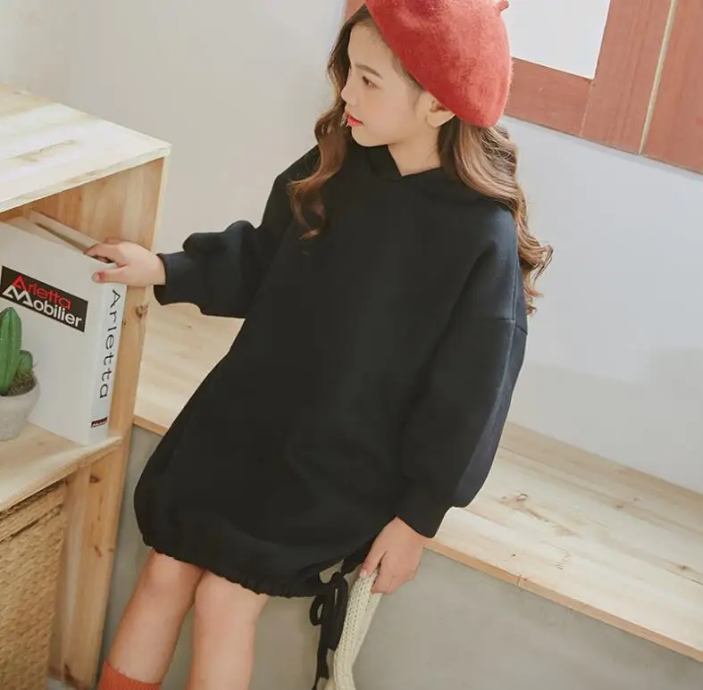 Эксклюзивное платье с капюшоном для девочек новинка 2019 модное бархатное