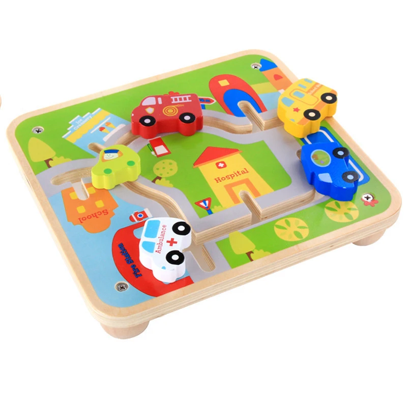 Детский 3D пазл лабиринт Детские деревянные игрушки полицейский пожарный