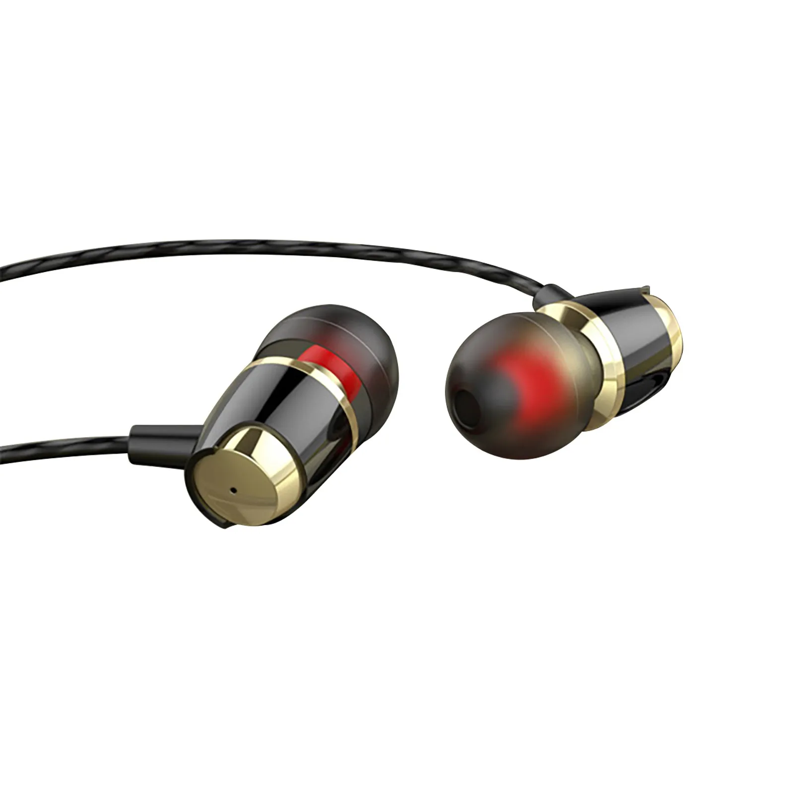 

Universal Sport Wired headphones Metal Wire dynamic Stereo with microphone for smartphone Wholesale free shipping