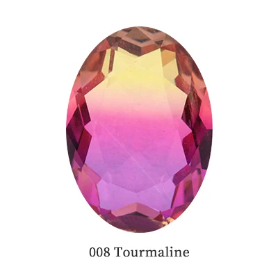 008 Tourmaline Розовый овальный Турмалин цветной горный хрусталь кристалл K9 стекло для изготовления ювелирных изделий точечный кристалл для рукоделия клей на одежде одежды - Цвет: 008 Tourmaline