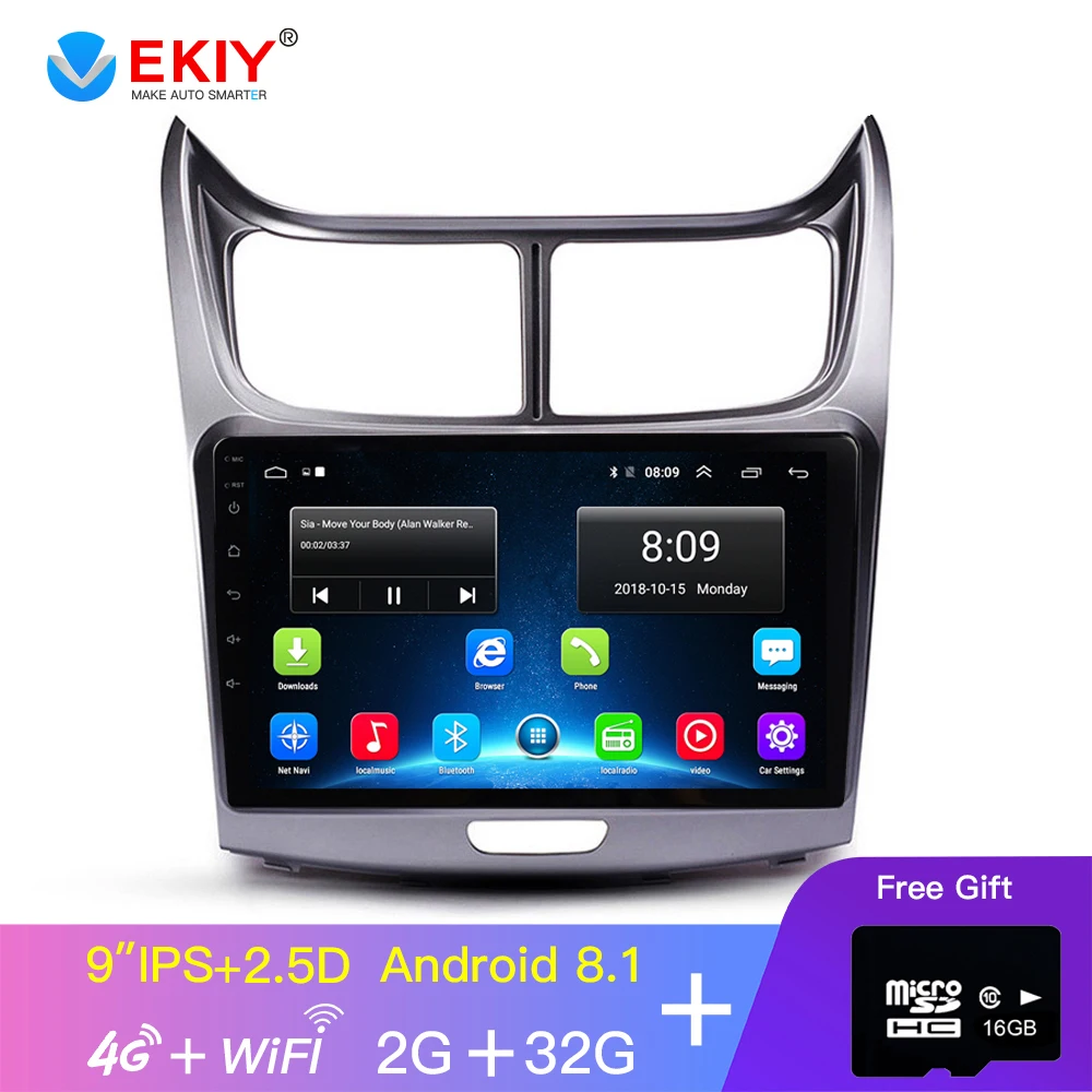 Автомагнитола EKIY 9 &quotips 2.5D на Android автомобильный мультимедийный плеер с сенсорным