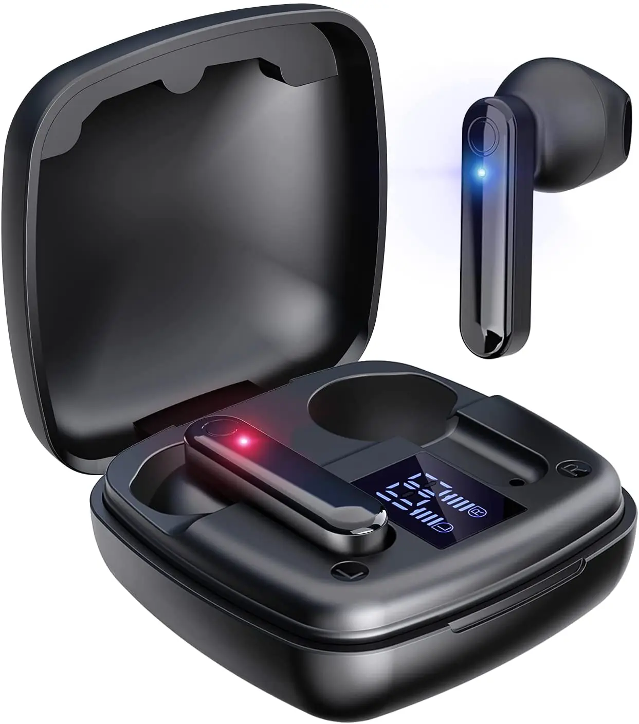 

Wireless Earbuds, Haowolf TWS Stereo Waterproof Bluetooth Earphones with Power Display and Built-in Mic, Touch Control with