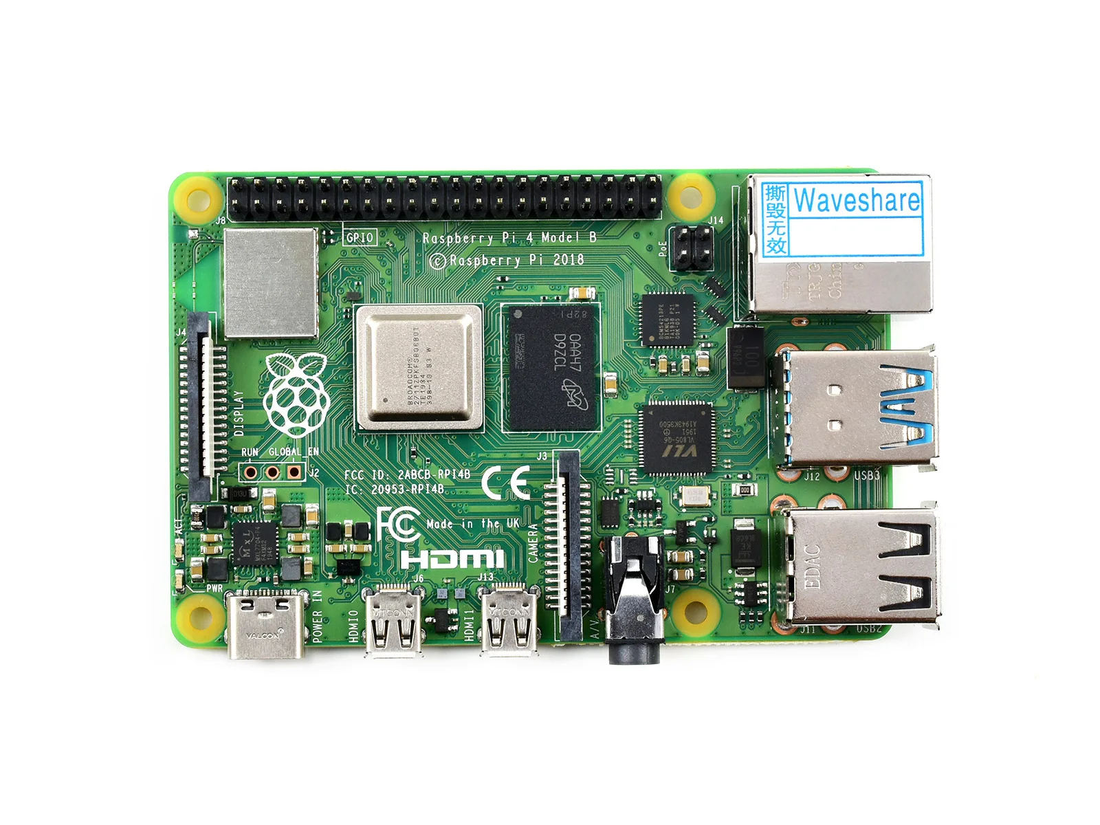 Raspberry Pi 4 Model B 2 ГБ/4 ГБ/8 ГБ ОЗУ 64-битный четырехъядерный процессор двойной дисплей