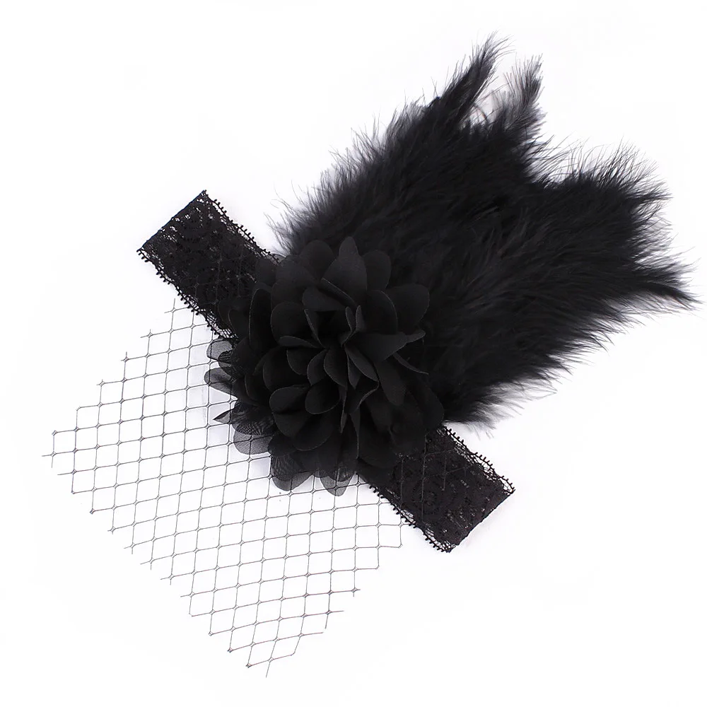 

New Newborn Todder Girls Beautiful Cute Peacock Feather Net Headband Hairband Baby Kids Flower Infant Headbands Head Accessories
