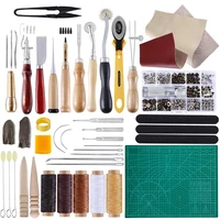 lmdz 42 pcscomplete leather craft tool sets diy craft supplies for beginner hand sewing tools for stitchingpunching canvas
