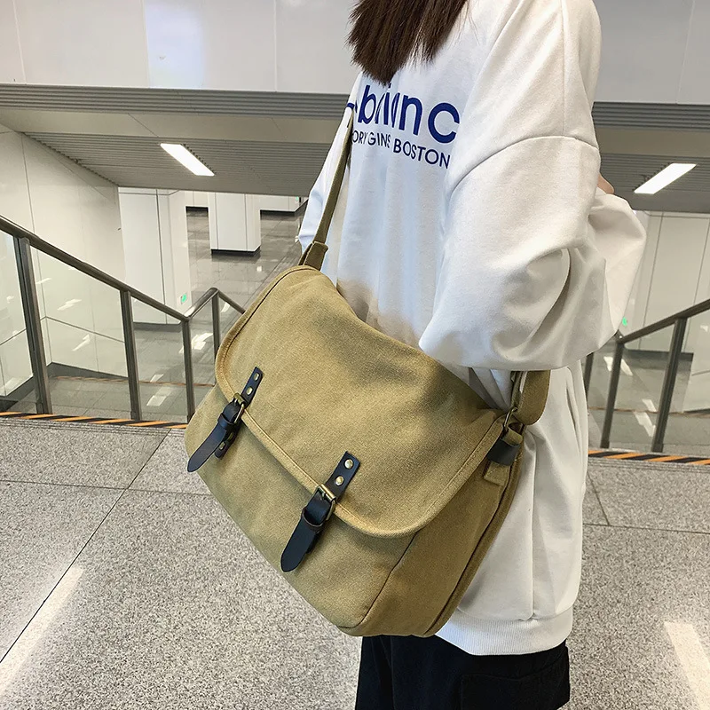 

Men Canvas Shoulder Bags Casual Tote Travel Men Large Capacity Crossbody Bag Luxury Messenger Bags Fashion High Quality Handbag