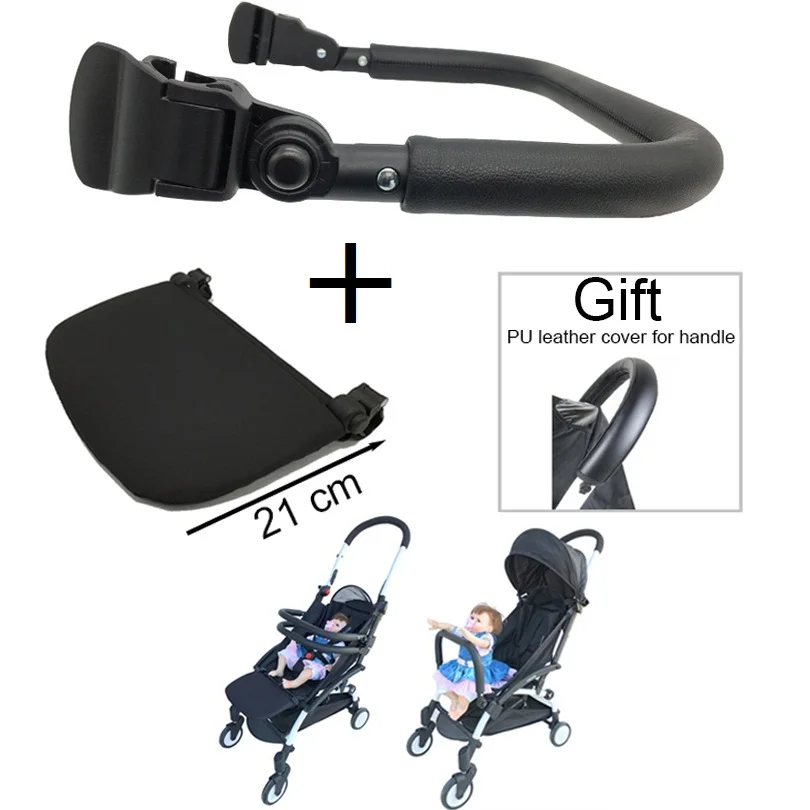 Baby Stroller Accessories Leather Armrest and Extend Leg Rest and Handle Protective Cover for Babyzen Yoyo2 Yoya YOYO 2 Stroller