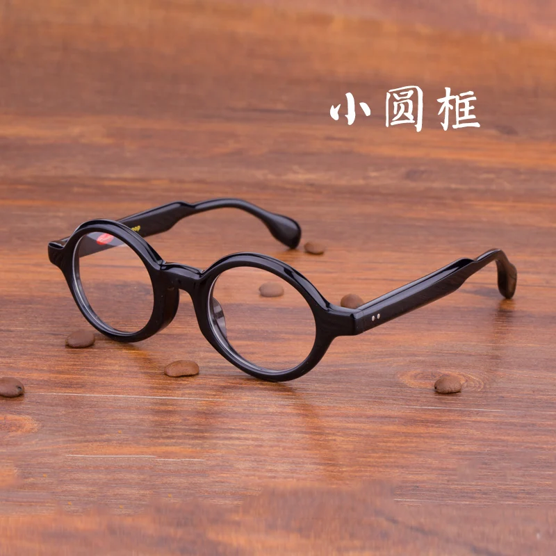 Vazrobe Small Round Eyeglasses Frame Men Women Reading Glasses Male Anti Blue Light 0 +150 200 250 Acetate Black Nerd Brand