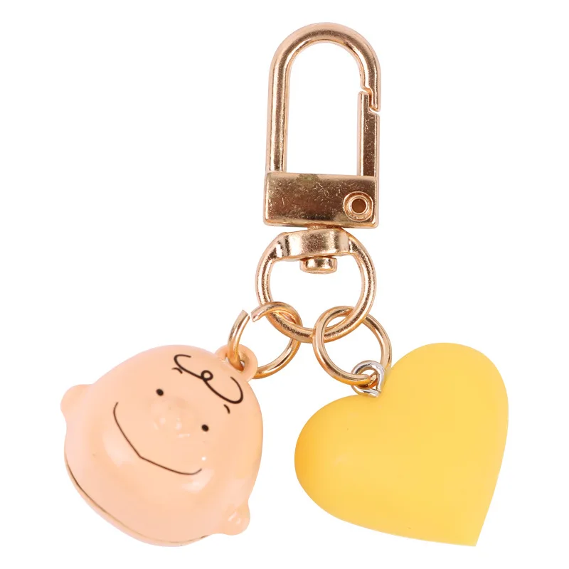 Kpop мультфильм милый брелок любящее сердце с колокольчиком Airpods золотой кулон для