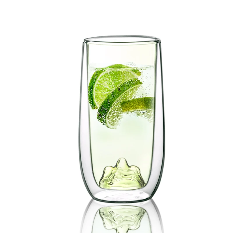 Стеклянная чашка для чая двухслойная 500 мл многоразовая кофейная стеклянная