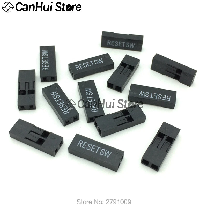 100 шт. 2 54 мм 1x2Pin 1*2P печать сброс мощности SW ± H.D светодиодный шрифт пластик Dupont