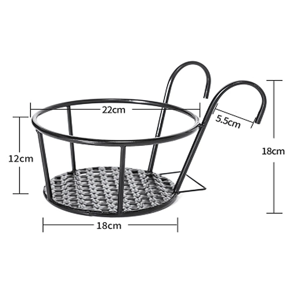 

Fashion Wall-Mounted Rack Plant Flower Balcony Garden Bonsai Pot Iron Rack Flowerpot Holder Hook Bracket