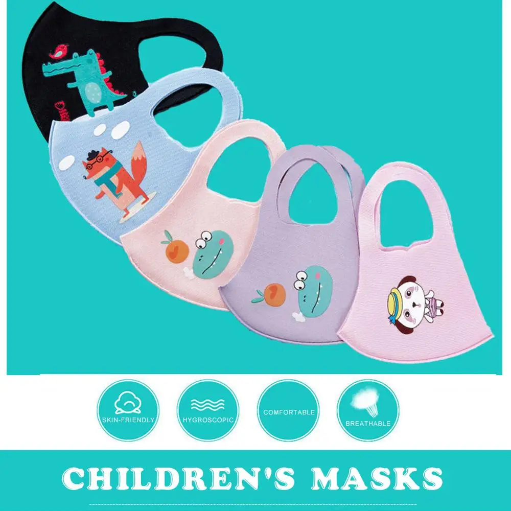 Симпатичная детская хлопковая маска PM2.5 для рта противотуманная пылевая носа с