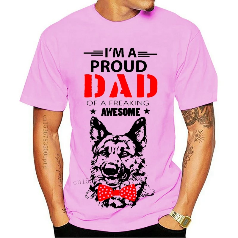 

Новинка 2021, белая футболка из 2021 хлопка для немецкой овчарки-IM A PROUD DAD