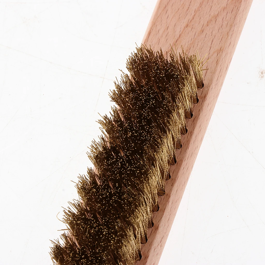 Латунная щетка из медной проволоки стальная Щетка с деревянной ручкой