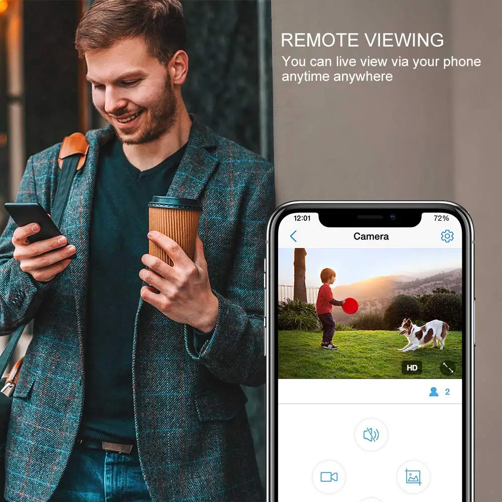 Беспроводная цилиндрическая камера видеонаблюдения Pripaso Wi Fi ip 1080P с защитой от