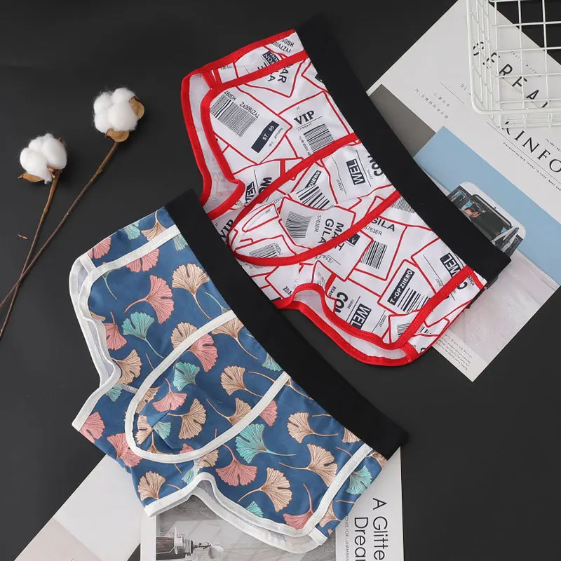 Мужские хлопковые боксеры с перекрестной талией черные дышащие двухслойные со