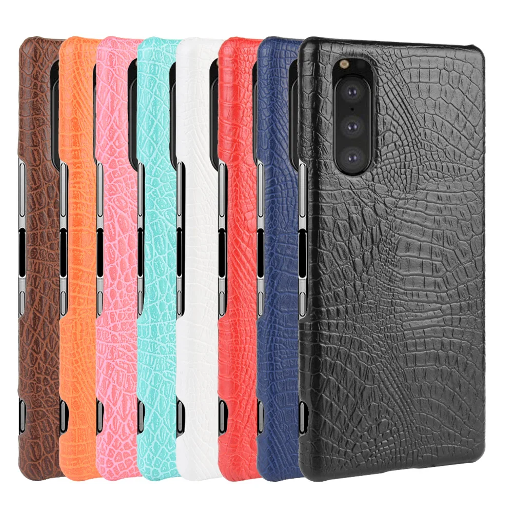 Из крокодиловой кожи с узором под змеиную кожу телефонные чехлы для sony Xperia 2 1 20 10