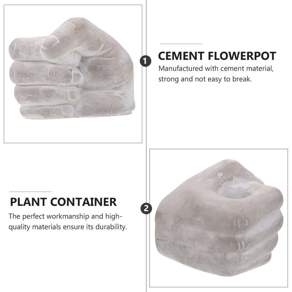 

Decorative Flower Pot Creative Fist-shaped Cement Succulent Plants Container