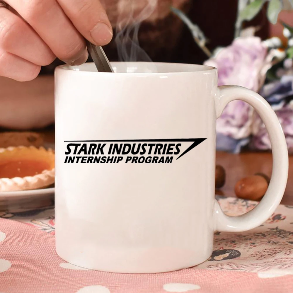Stark Industries Internship Programme Mug Tony Superhero Film Graphic Coffe Mug Stark Industries Coffe Cup Superhero Mugs