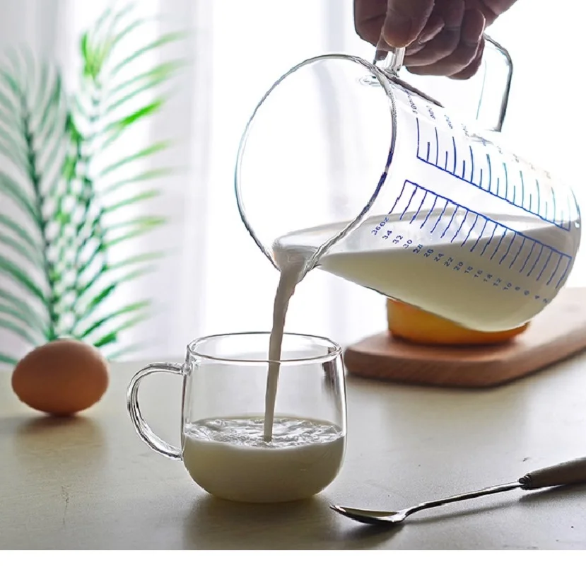 

Glass Measuring Cup Milk Jug Cafe Creamer Cup Juice Tea Espresso Coffee Cup Barista Mug Milk Frother Latte Pitcher