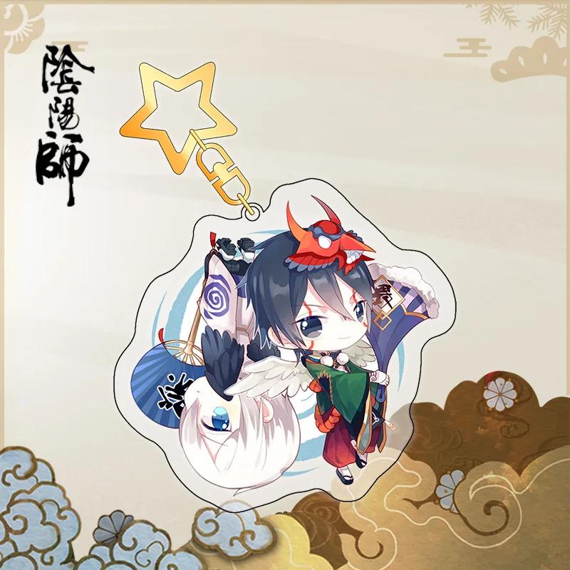 

Cartoon Onmyoji Keychian Pendant The Other Side Of The Flower Wine Swallow a Wooden Eye Key Chians Big Dog Jade-Grass Key Ring