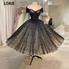 LORIE Vestidos de Fiesta Cortos de tul con lunares, falda mullida, longitud hasta el tobillo, Estilo Vintage, color negro, 2021 (1)