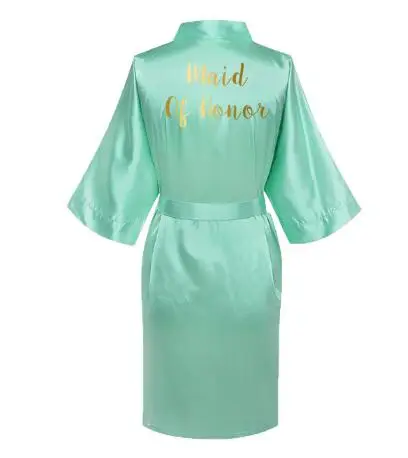 Атласные шелковые халаты большого размера Свадебный халат для невесты подружки